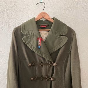Vintage Oilily Wool 3/4 Length Decorative Military-Style Coat Sz 40 / L-12